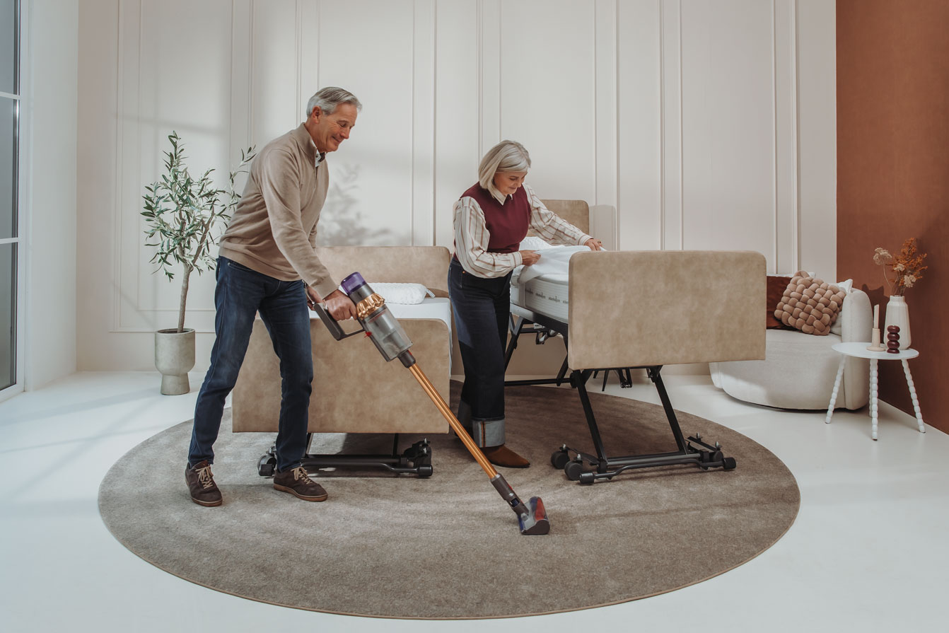 hoog laag bed stofzuigen en opmaken